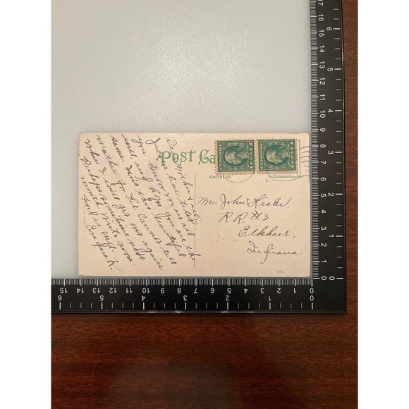 Antique Early 1900s Litho Ephemera Postcard LS&MS RR Train Elkhart River Goshen - Picture 4 of 6